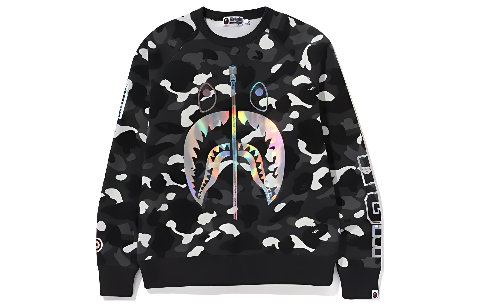 Bape A BATHING APE City Camo Shark Crewneck Sweater  Full Print. 1K30-113-005
