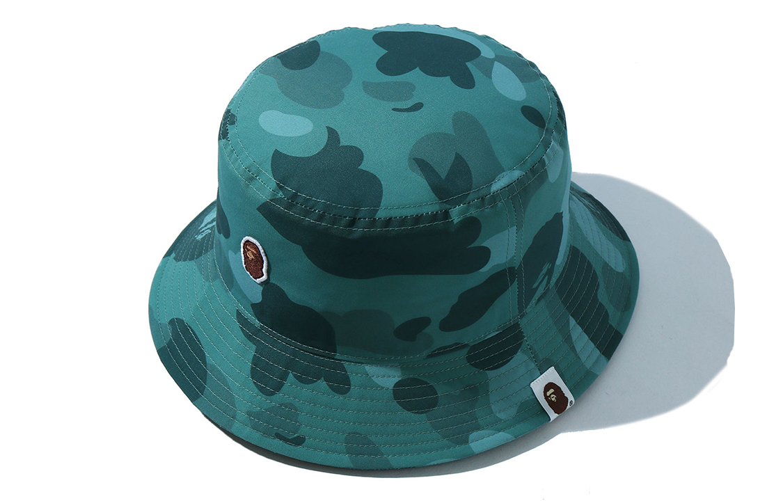 Shop Bape A BATHING APE Color Camo Ape Head Embroidered Polyester Bucket Hat Unisex. OZXHTM180010G