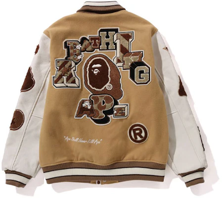 Bape A BATHING APE 拼色刺绣字母纽扣夹克. 1J80-141-001 Purchase Bape A BATHING APE 拼色刺绣字母纽扣夹克. 1J80-141-001