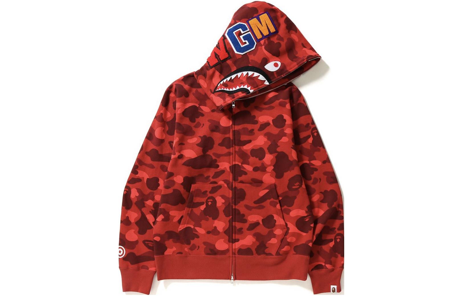 Bape A BATHING APE Colorful Camo Shark Full-Zip Hoodie Unisex 1J70115008 圖 3