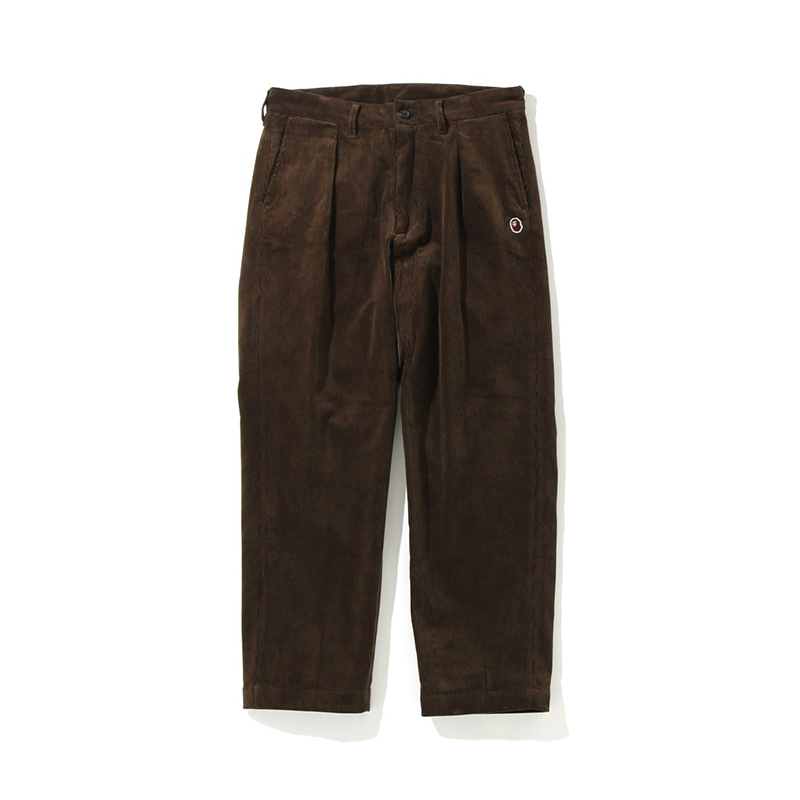 Bape A BATHING APE Corduroy Pants Solid Color Ape Embroidery  Casual Trousers. 0ZXPTM15207XH