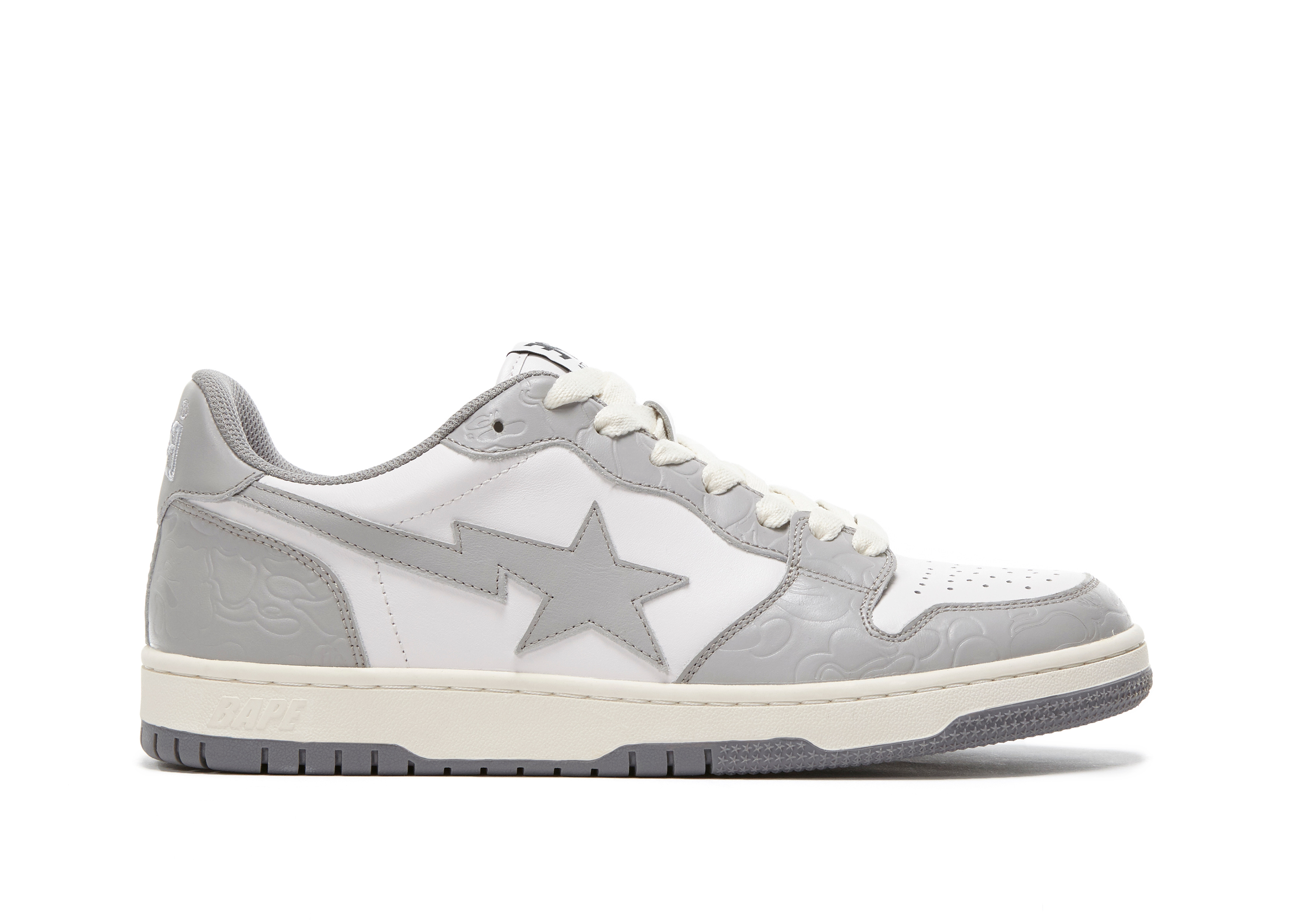 BAPE A Bathing Ape Court Sta Light Grey Cream 001FWG701033X ...