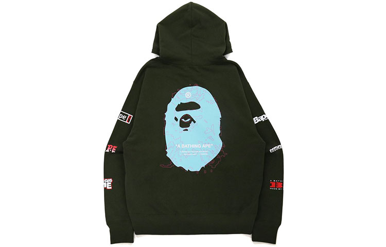 Bape A BATHING APE Digital Mosaic Ape Logo Print Zip Hoodie -  Loose Fit. 1H70-115-003 圖 5