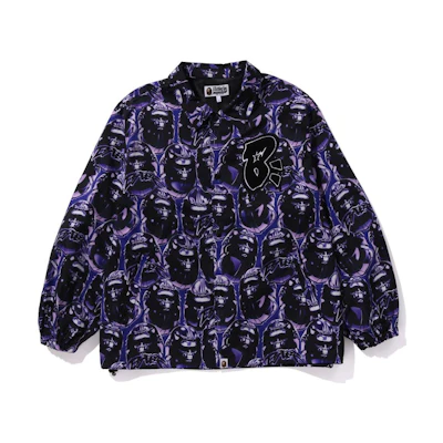 Bape A BATHING APE Full-Print Zip-Up Long-Sleeve Jacket for Men 1J80-140-005