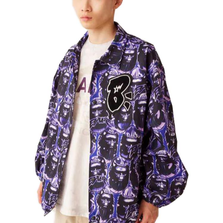 Bape A BATHING APE Full-Print Zip-Up Long-Sleeve Jacket for Men 1J80-140-005 圖 3