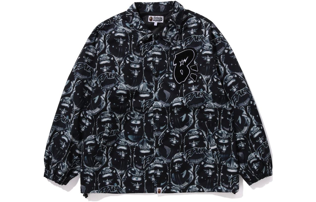 Bape A BATHING APE Full-Print Zip-Up Long-Sleeve Jacket for Men 1J80-140-005 圖 4