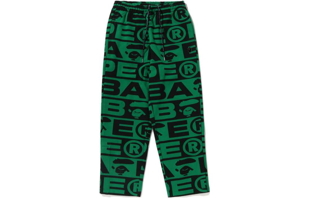 BAPE A BATHING APE Full Print Letter Straight Knit Joggers Men 0ZXPTM152053L