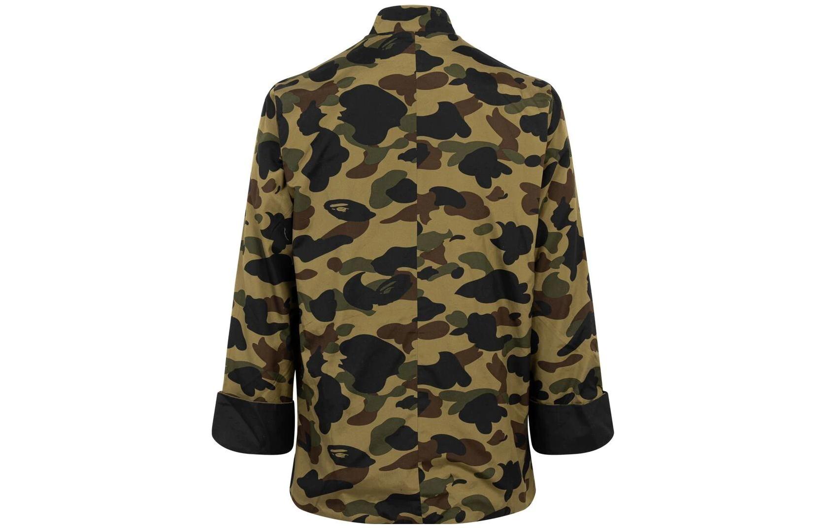 Lookbook Bape A BATHING APE FW22 Jaket Butang China Corak Camo Warna Loreng. M40010XCGRNGRX
