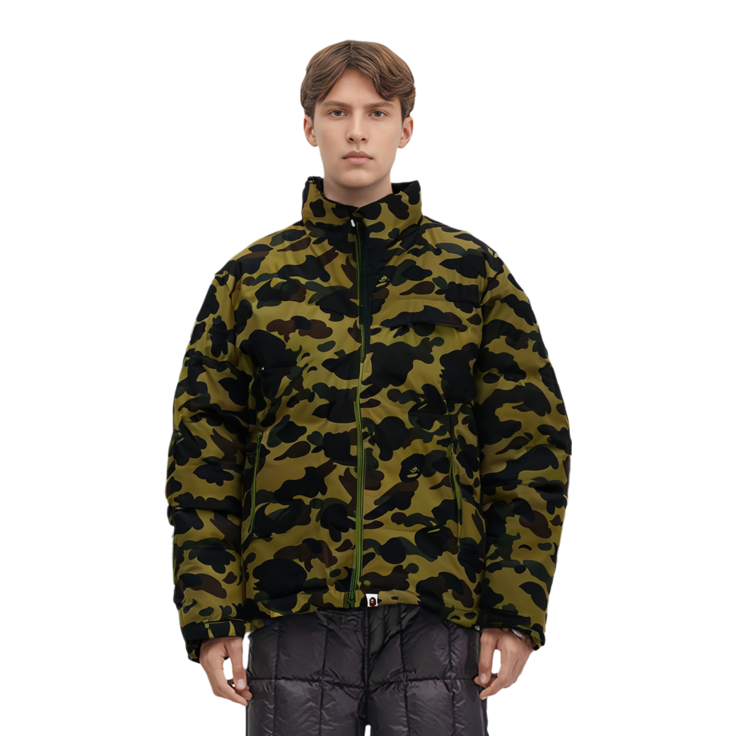 Shop Bape A BATHING APE FW22 Jaket Camo Hijau Tentera Musim Sejuk 1I20-144-001