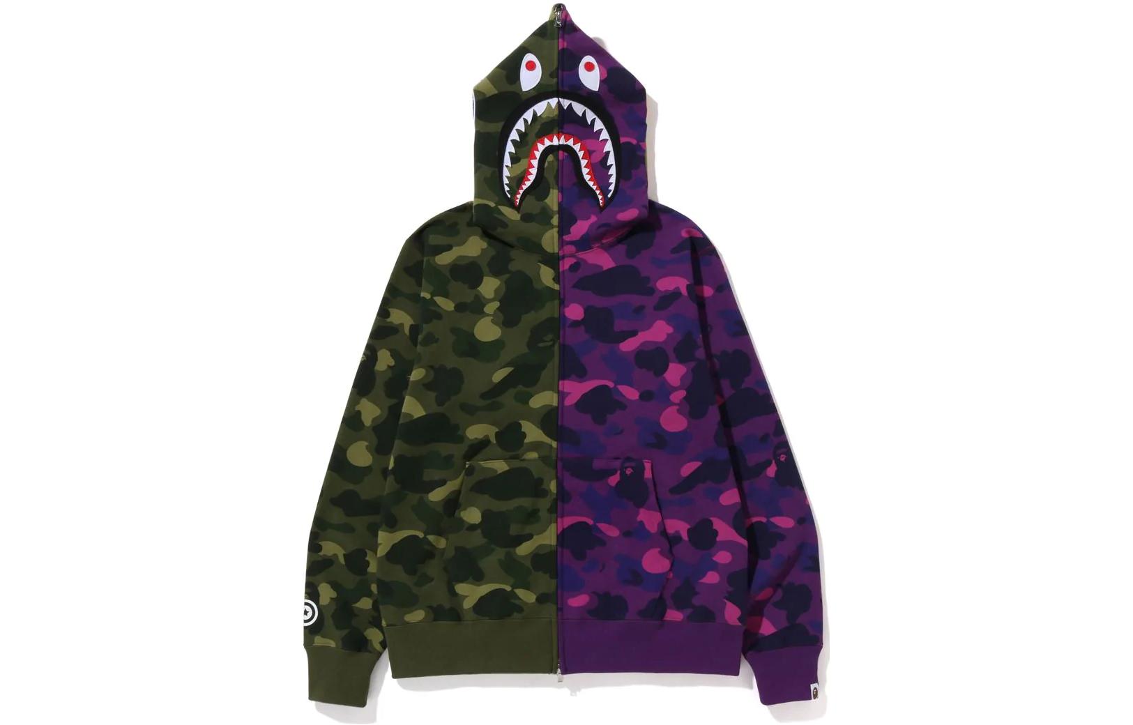 Bape A BATHING APE FW22 Color Camo Shark Full Zip Hoodie  Multicolor. 1I80-115-017