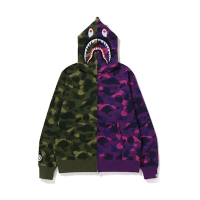 Bape A BATHING APE FW22 Color Camo Shark Full Zip Hoodie Multicolor. 1I80-115-017