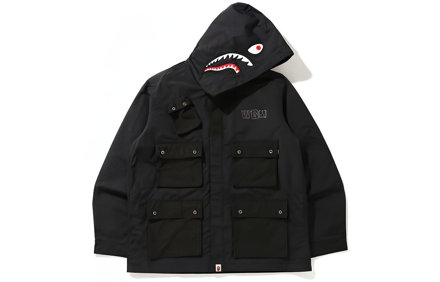 Bape A BATHING APE FW22 Shark Print Multi-Pocket Hooded Jacket . 1G80-140-026