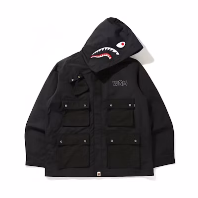 Bape A BATHING APE FW22 Shark Print Multi-Pocket Hooded Jacket . 1G80-140-026