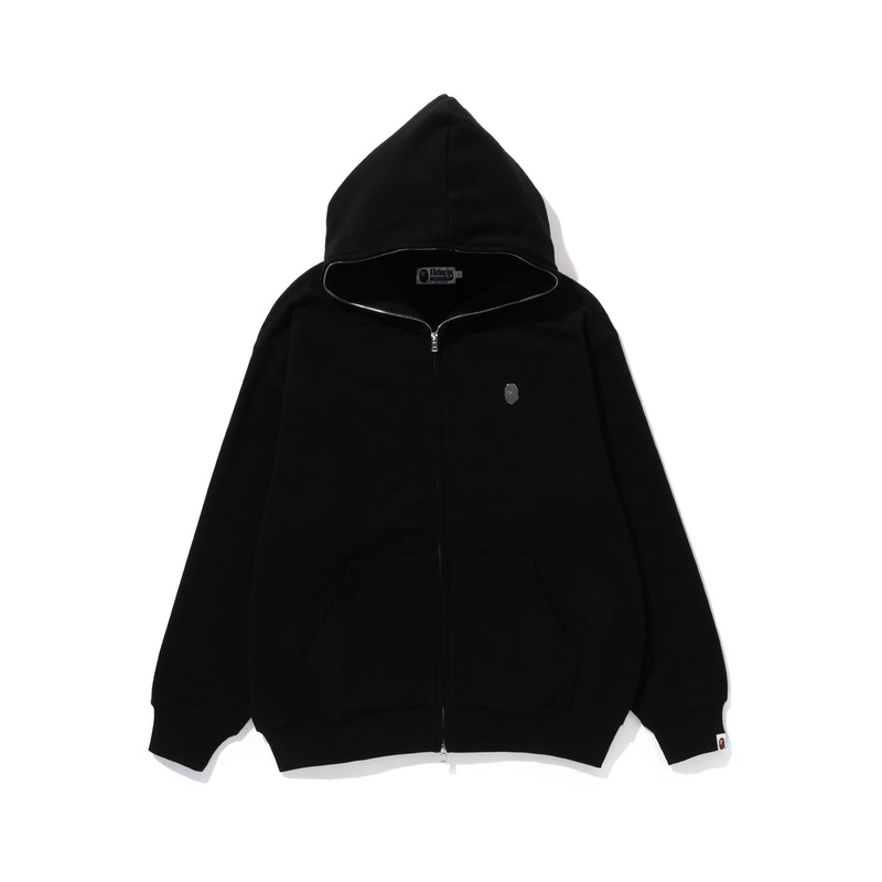 Shop Bape A BATHING APE FW23 純色連帽衫猿人金屬標誌. 0ZXSWMX15051L