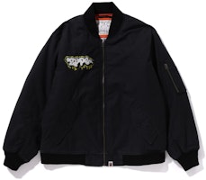 Bape A BATHING APE FW23 Ape Letter Patch Bomber Jacket for Men. 0ZXJKM141003L Bape A BATHING APE FW23 Ape Letter Patch Bomber Jacket for Men. 0ZXJKM141003L