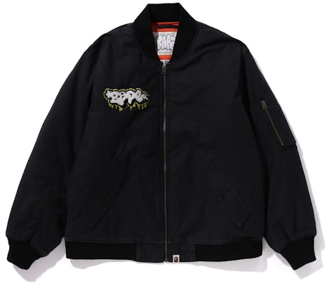 Bape A BATHING APE FW23 男士猿人字母補丁飛行夾克外套. 0ZXJKM141003L Order Bape A BATHING APE FW23 男士猿人字母補丁飛行夾克外套. 0ZXJKM141003L