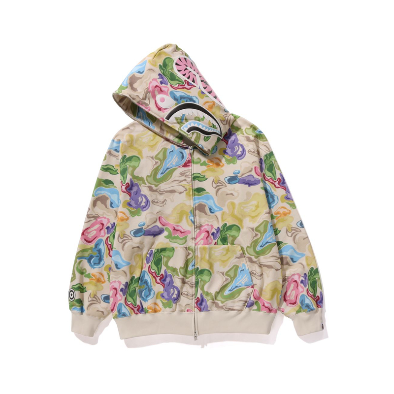 Bape A BATHING APE FW23 Art Camo Shark Hoodie  Loose Fit Long Sleeve. 0ZXSWM115055L 圖 5