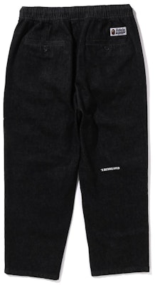 Bape A BATHING APE FW23 刺繡小標誌純色抽繩牛仔褲 男款 0ZXJNM150054L Lookbook Bape A BATHING APE FW23 刺繡小標誌純色抽繩牛仔褲 男款 0ZXJNM150054L