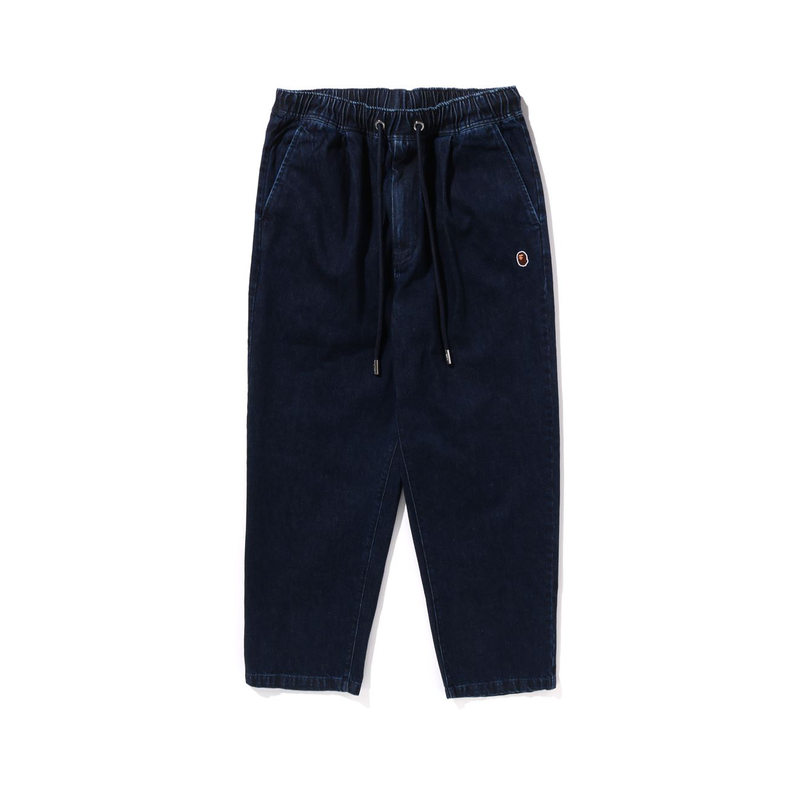 Details for Bape A BATHING APE FW23 刺繡小標誌純色抽繩牛仔褲 男款 0ZXJNM150054L