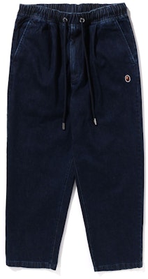 Bape A BATHING APE FW23 刺繡小標誌純色抽繩牛仔褲 男款 0ZXJNM150054L Details for Bape A BATHING APE FW23 刺繡小標誌純色抽繩牛仔褲 男款 0ZXJNM150054L