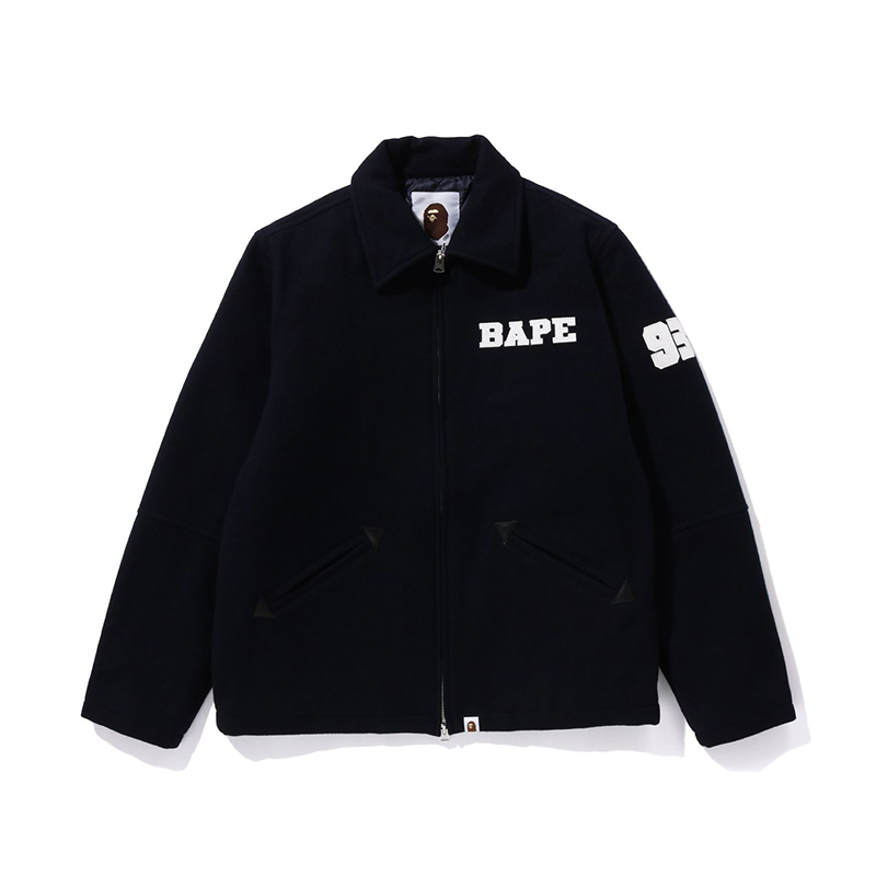 Bape A BATHING APE FW23 Melton Zip Jacket Thickened Premium  Outerwear 0ZXJKM141005L
