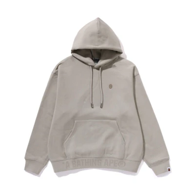 Bape A BATHING APE FW23 Solid Color Hoodie with Embroidered Ape Logo - 0ZXSWMX14053L