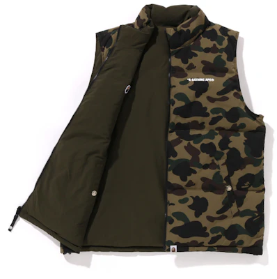 Bape A BATHING APE FW24 1ST CAMO Reversible Down Vest for Men. 0ZXDNM144012N Shop Bape A BATHING APE FW24 1ST CAMO Reversible Down Vest for Men. 0ZXDNM144012N