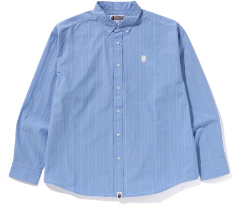 BAPE A BATHING APE FW24 藍色刺繡條紋長袖襯衫 0ZXSTM131308N Order BAPE A BATHING APE FW24 藍色刺繡條紋長袖襯衫 0ZXSTM131308N