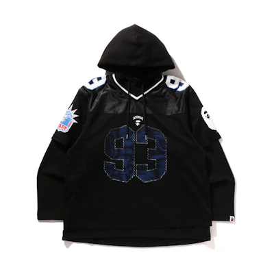 Bape A BATHING APE FW24 Mesh Patchwork Pullover Hoodie Rugby Shirt. 0ZXSWM114306N