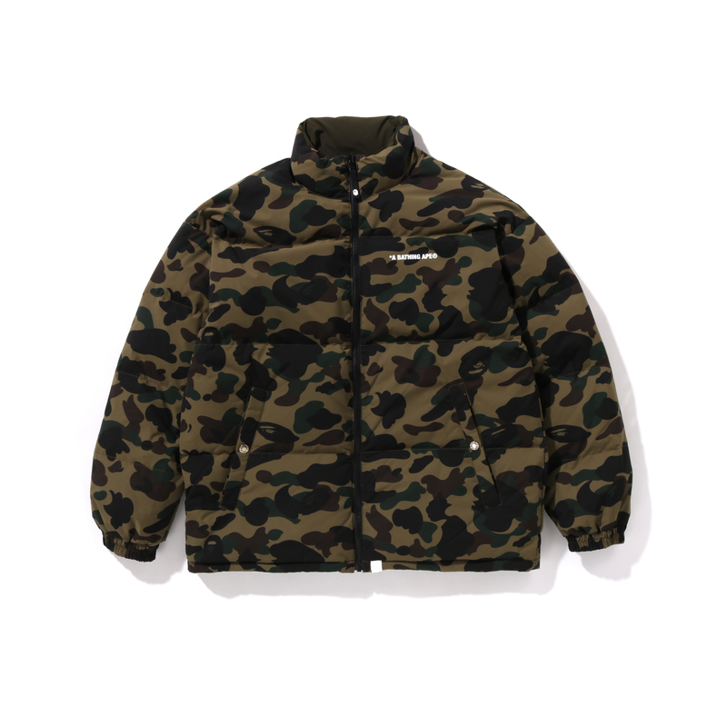 Bape A BATHING APE FW24  Reversible Camo Down Jacket with Ape Logo Embroidery. 0ZXDNM144009N