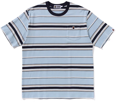 Bape A BATHING APE 2024 秋冬條紋刺繡猿人標誌口袋圓領短袖上衣. 0ZXTEM109005N Buy Bape A BATHING APE 2024 秋冬條紋刺繡猿人標誌口袋圓領短袖上衣. 0ZXTEM109005N