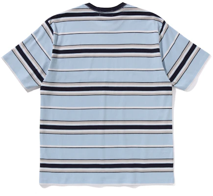 Bape A BATHING APE 2024 秋冬條紋刺繡猿人標誌口袋圓領短袖上衣. 0ZXTEM109005N Lookbook Bape A BATHING APE 2024 秋冬條紋刺繡猿人標誌口袋圓領短袖上衣. 0ZXTEM109005N