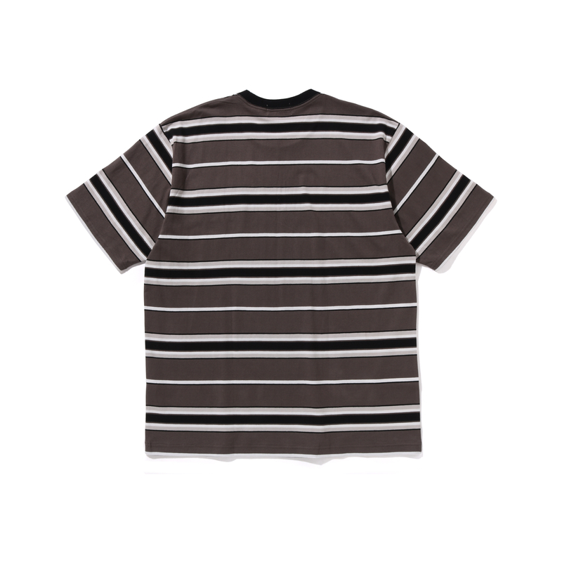 Purchase Bape A BATHING APE 2024 秋冬條紋刺繡猿人標誌口袋圓領短袖上衣. 0ZXTEM109005N