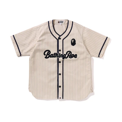 Bape A BATHING APE FW24 Striped Logo Pattern Short Sleeve Shirt. 0ZXSRM132001N