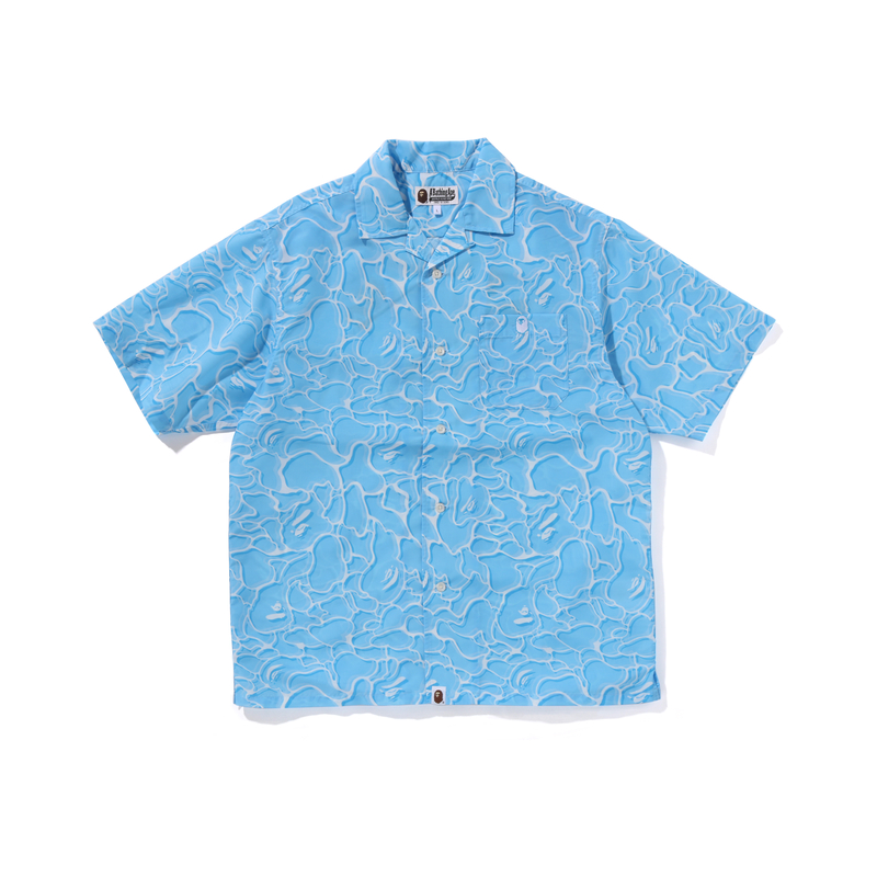 Bape A BATHING APE FW24 Ape Embroidered Camo Wave Short Sleeve Shirt Blue Men’s. 0ZXSRMX32001N 圖 3