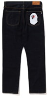 Bape A BATHING APE FW24 Color-Block Star Ape Embroidered Denim Jeans Navy Blue 0ZXJNM50001XM Bape A BATHING APE FW24 Color-Block Star Ape Embroidered Denim Jeans Navy Blue 0ZXJNM50001XM