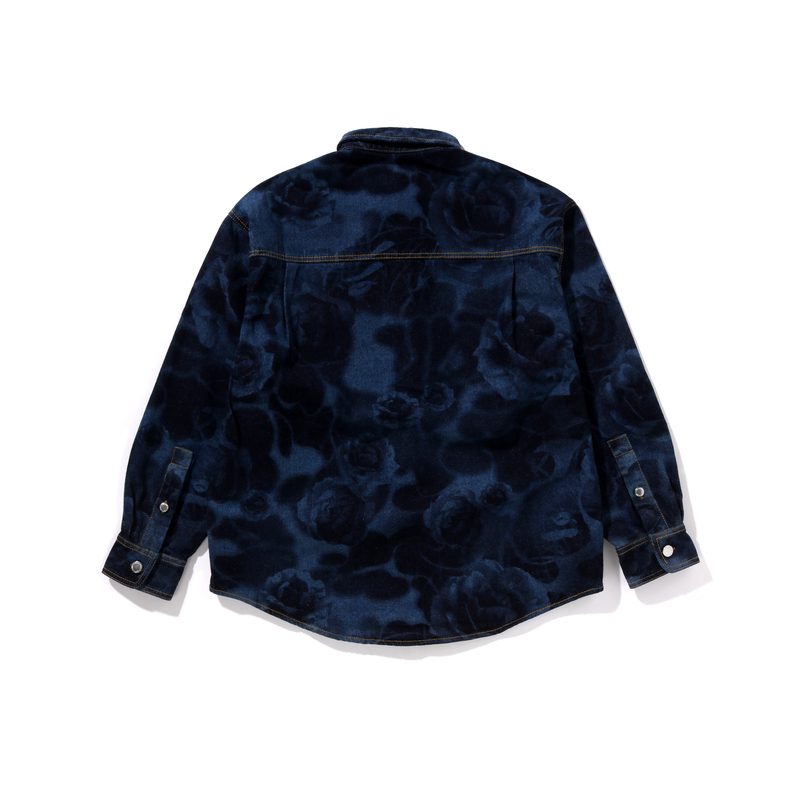 Lookbook Bape A BATHING APE FW24 花卉迷彩牛仔襯衫 男款 0ZXSTM131302N