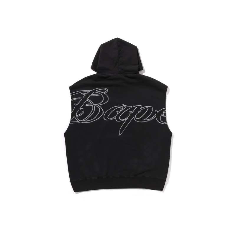 Bape A BATHING APE FW24 Letter Print Sleeveless Hoodie  Black. 0ZXSWM114314N 圖 3