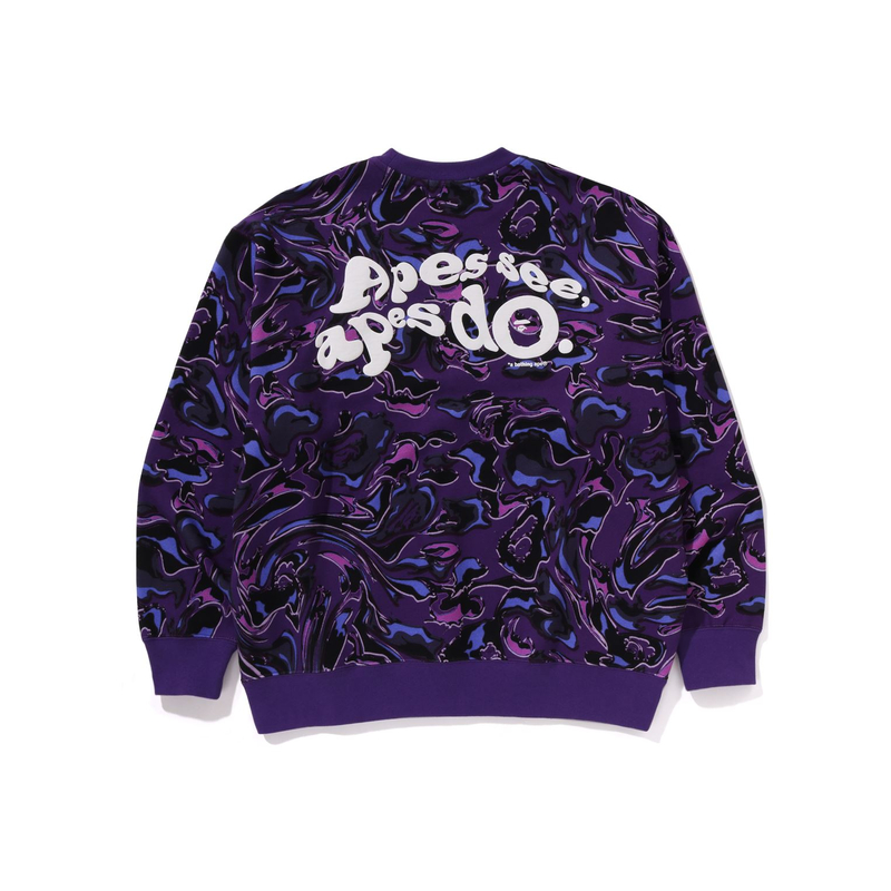 Bape A BATHING APE FW24 Marble Camo Crewneck Sweatshirt 0ZXSWM113306N 圖 6