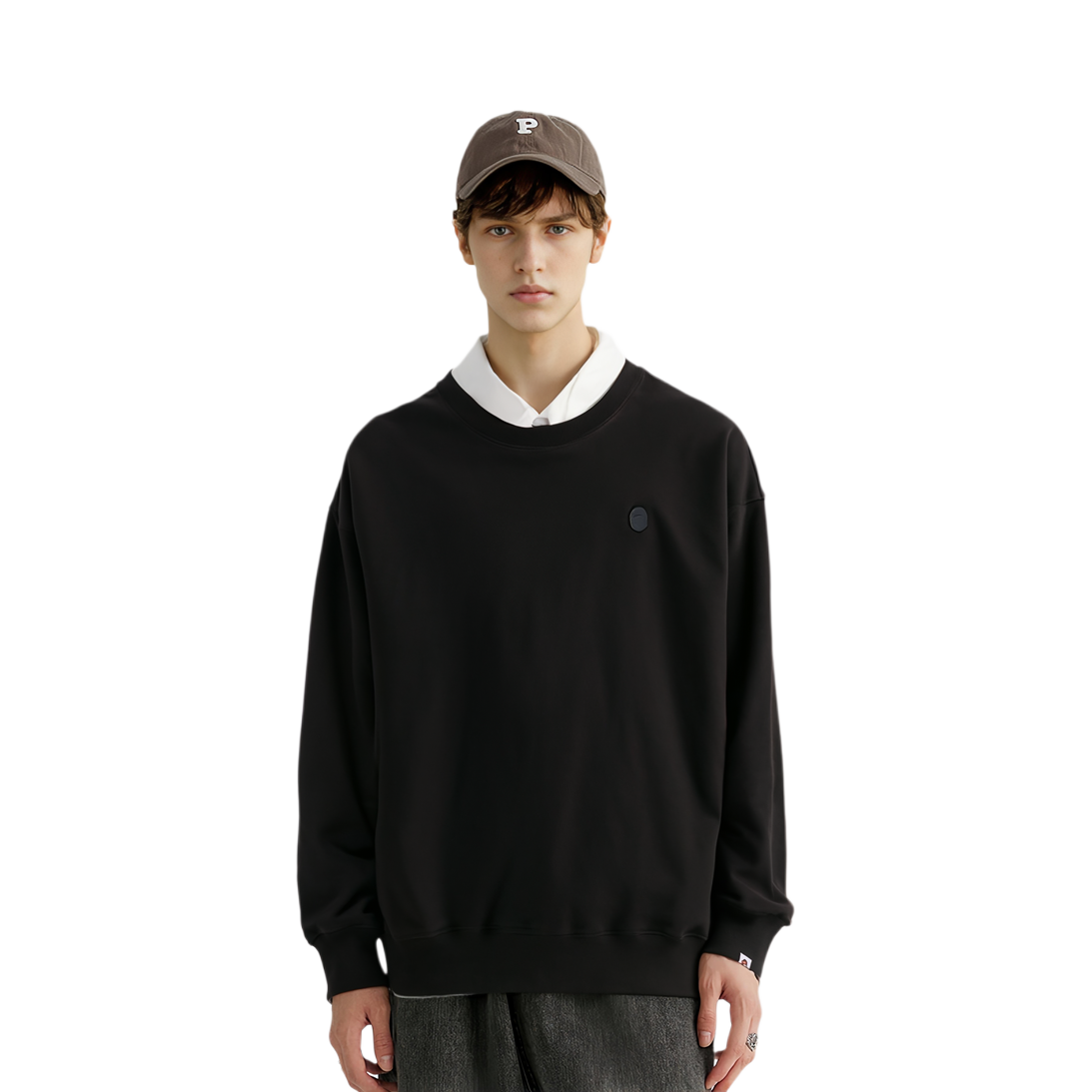 Bape A BATHING APE FW24 Monochrome Ape Head Logo Crewneck Sweatshirt 0ZXSWM113308N 圖 7