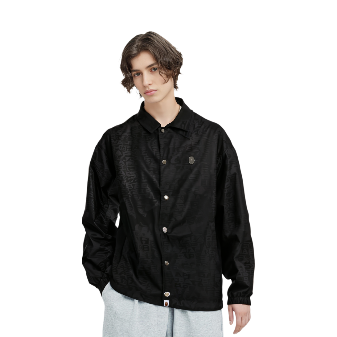 Bape A BATHING APE FW24 Monogram Jacquard Coach Jacket  Outerwear. 0ZXLJM140314N 圖 4