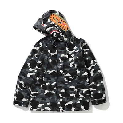 Bape A BATHING APE Glow Shark Ski Jacket Unisex Black Long Sleeve. 0ZXJKM141010DBKX