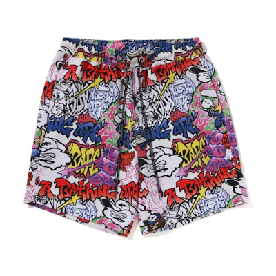 Bape A BATHING APE Graffiti Straight-Cut Casual Shorts . 1J30-153-056