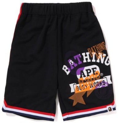 Bape A BATHING APE 男童字母圖案休閒籃球短褲 0ZXSPK353014K Shop Bape A BATHING APE 男童字母圖案休閒籃球短褲 0ZXSPK353014K