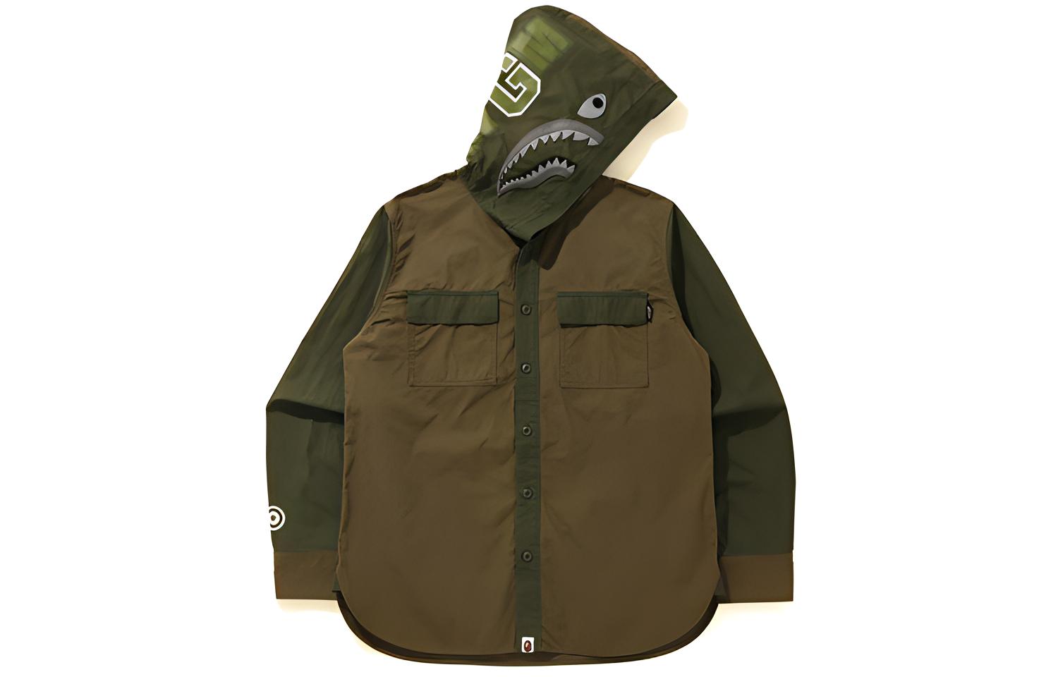 Bape A BATHING APE Letter Print Pocket Panel Hoodie Jacket . 0ZXJKM131014G