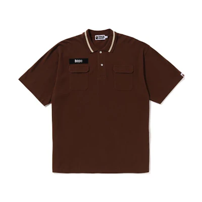 Bape A BATHING APE Letter Print Pullover Short Sleeve Polo Shirt Men’s. 0ZXPOM112003K