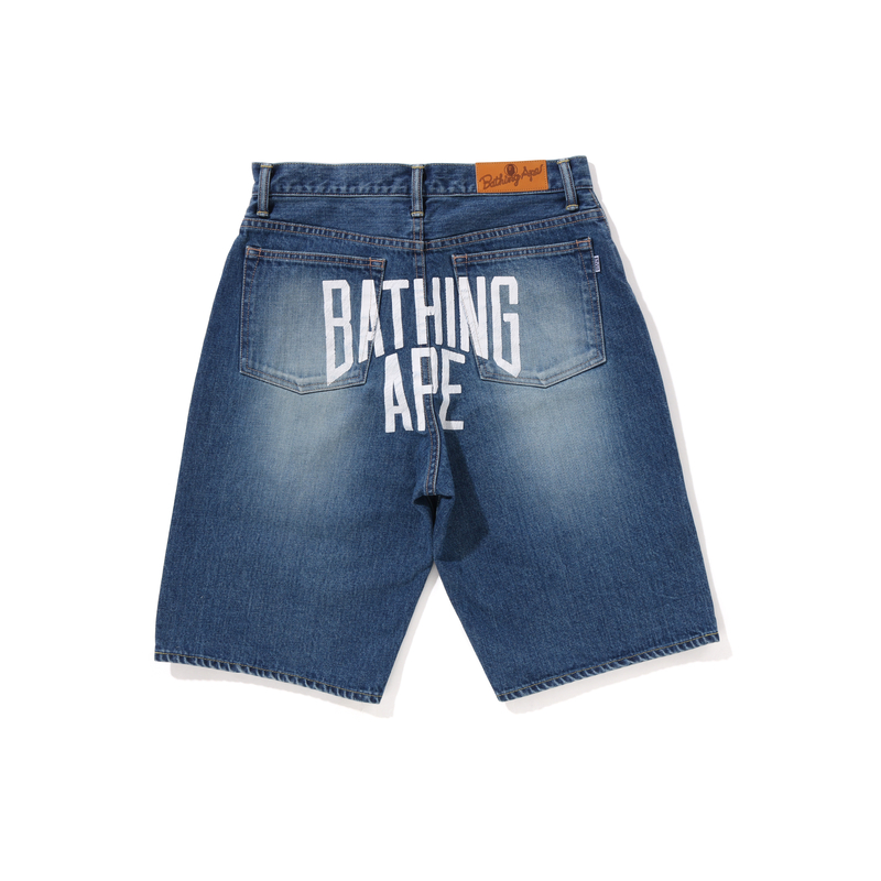 Bape A BATHING APE Letter Print Washed Denim Shorts for Men. 0ZXSPM151002K 圖 3