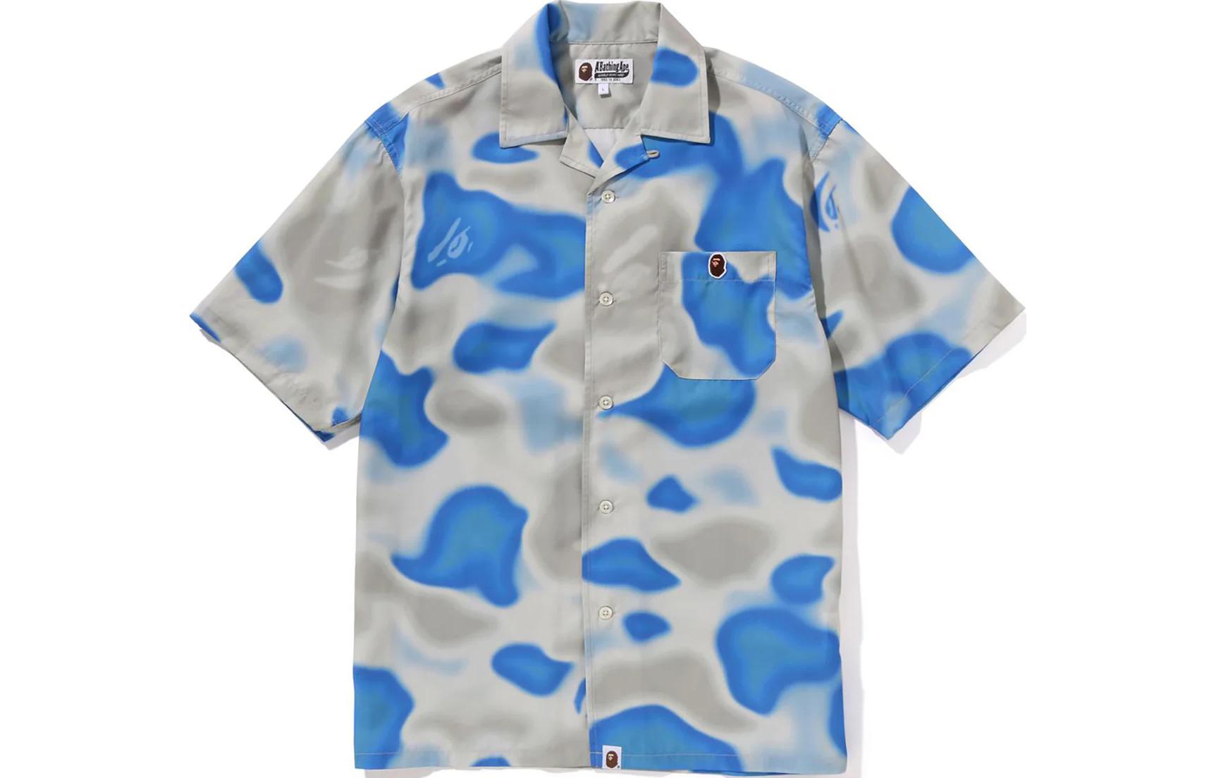 Bape A BATHING APE Liquid Camo Open Collar Button-Up Short Sleeve Shirt Men’s. 1K30-132-004 圖 2