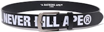 Order Bape A BATHING APE Logo Buckle Leather Belt Black for Men 3.8CM Wide. 1J80188003