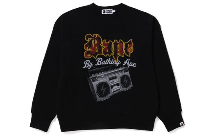 Bape A BATHING APE Logo Graphic Crewneck Long Sleeve Sweatshirt . 1J80-113-004